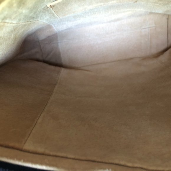 BORN Wool Navy Leather Southwestern Boho Tote Shopper Bag - Picture 9 of 11